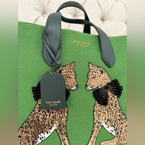 EUC Kate Spade Lady Leopard Manhattan Tote Bag Large. - Picture 2 of 11